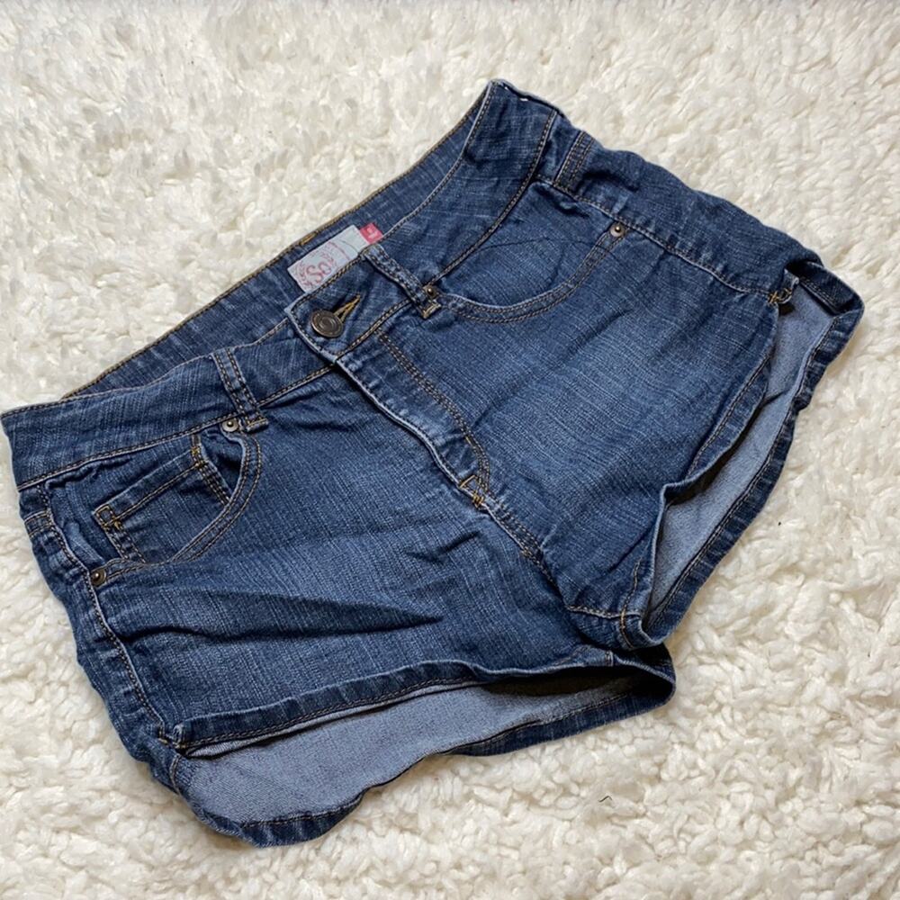 Dark Wash Denim Midrise Shorts FB32
